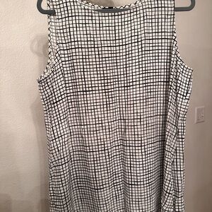 Black & White Grid Sleeveless Shirt